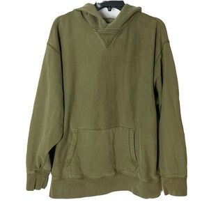 Gap 2023 Olive Green Heavyweight Hoodie Mens L Cotton Athleisure Comfort Staple